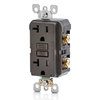 Leviton GFCI Receptacle, 20A, 125Vac, 5-20R, Brown GFTR2